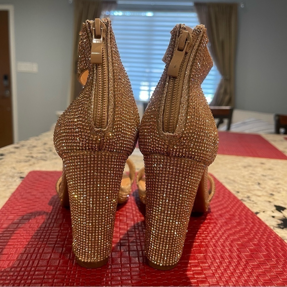 TOP Moda Platform High Heel Open Toe Dress Sandal Over The Toe Strap new size 10 - Picture 5 of 9